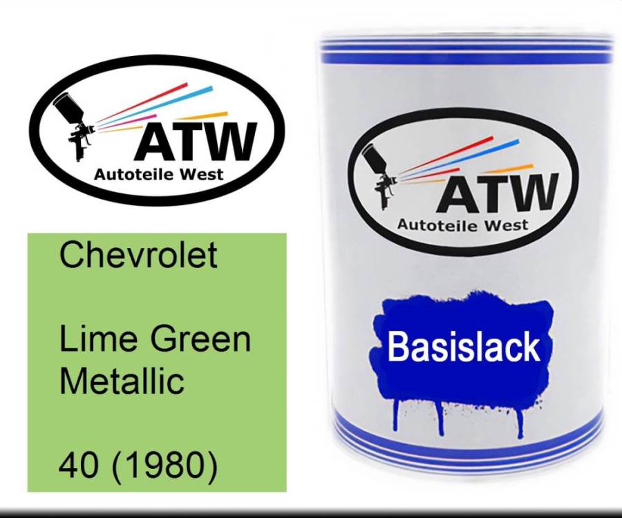 Chevrolet, Lime Green Metallic, 40 (1980): 500ml Lackdose, von ATW Autoteile West.